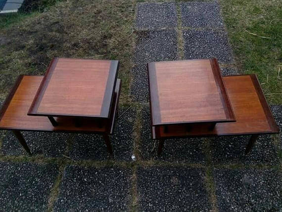 Pair of tables vintage piece of couch Scandinavian years 50-60