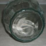 Vintage transparent molded glass carafe with handle