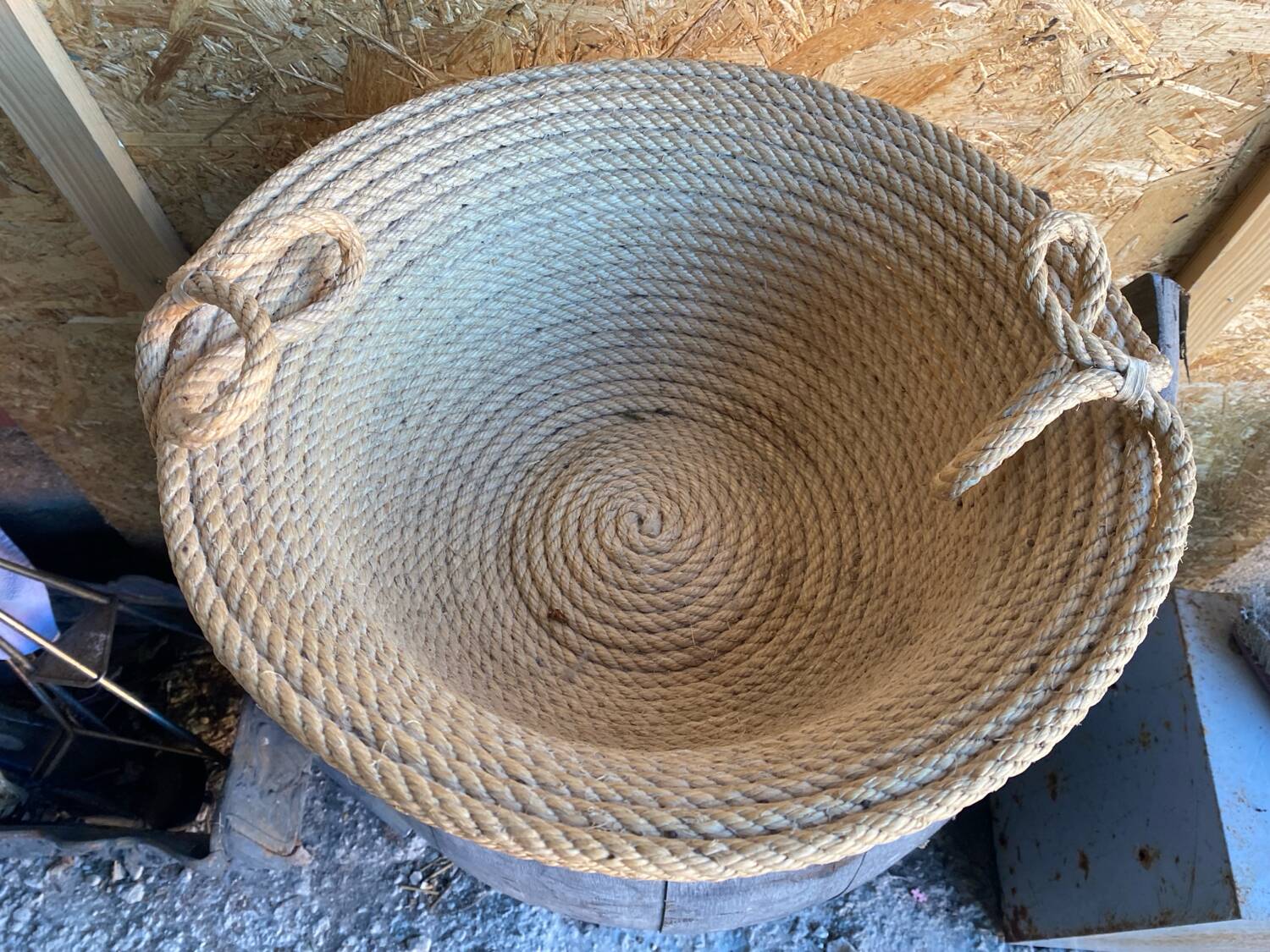 Old Basket with Vintage Rope Handles