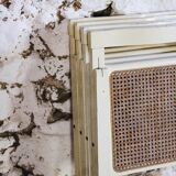 4 vintage folding cane chairs