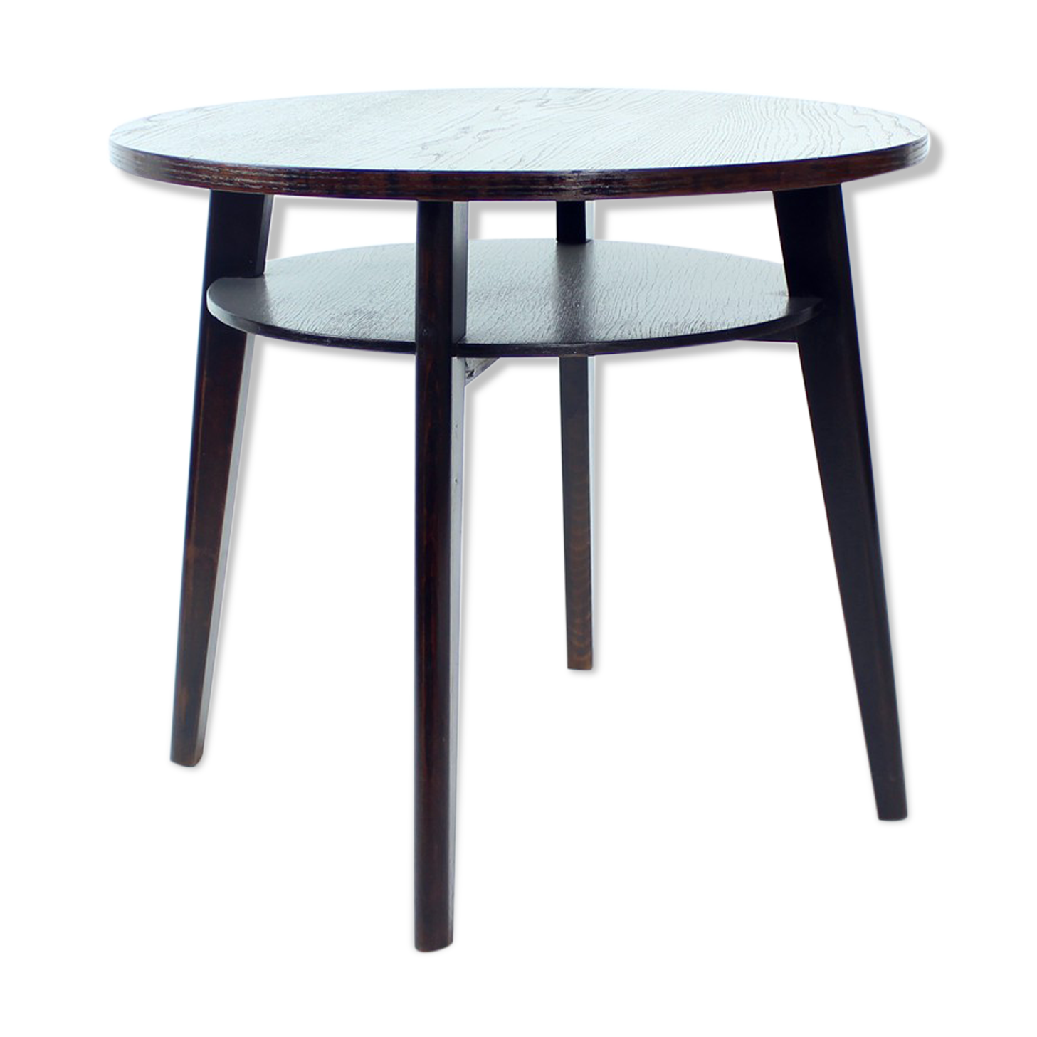 Round Black Coffee Table, Czechoslovakia 1960s