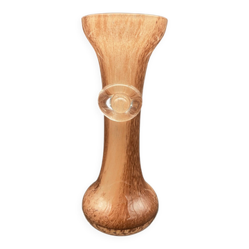 Vintage blown glass soliflore vase with applied decoration.