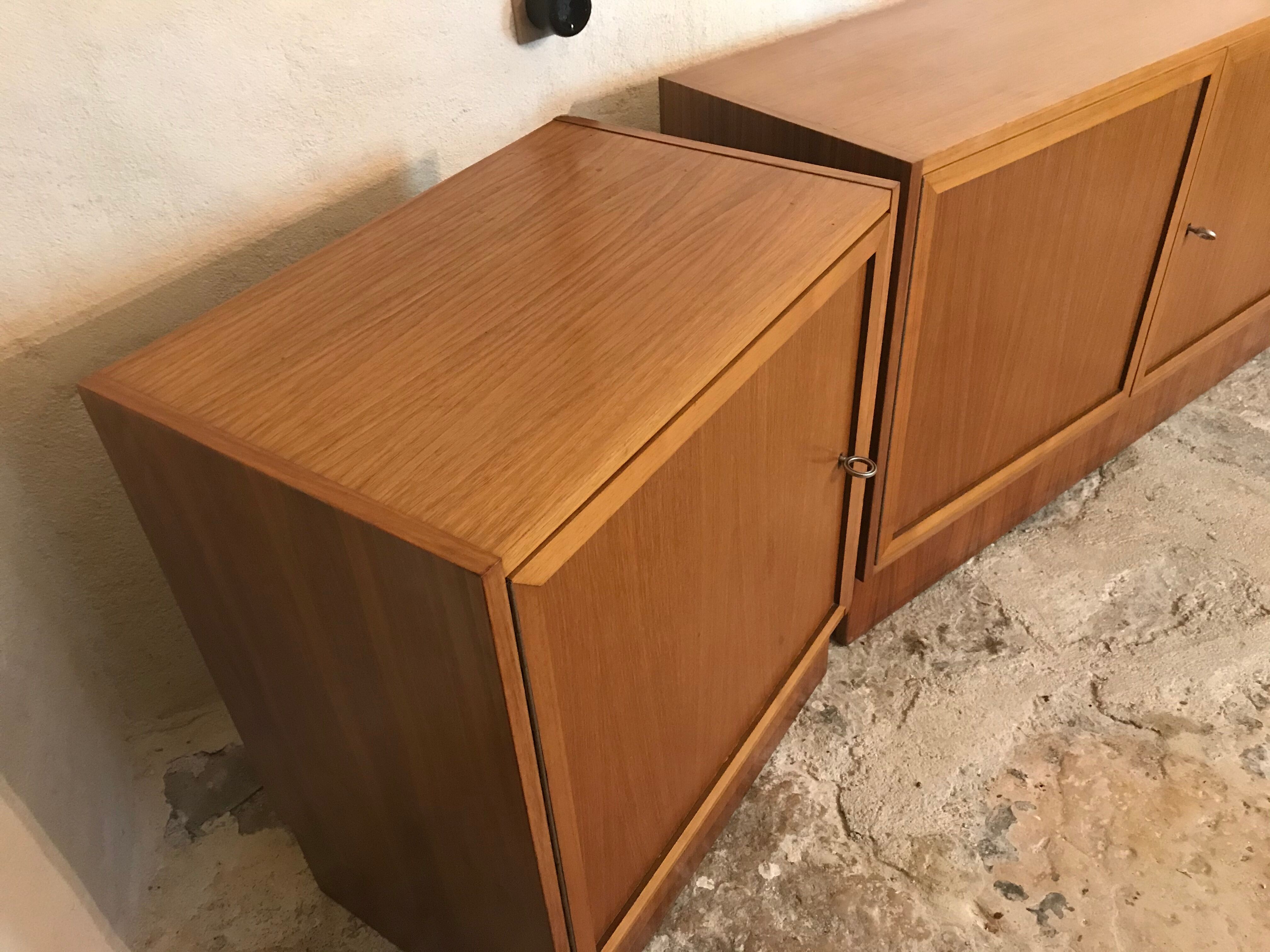 Set de trois modules enfilade style scandinave teck blond 1960