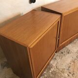 Set of three modules enfilade Scandinavian style blond teak 1960