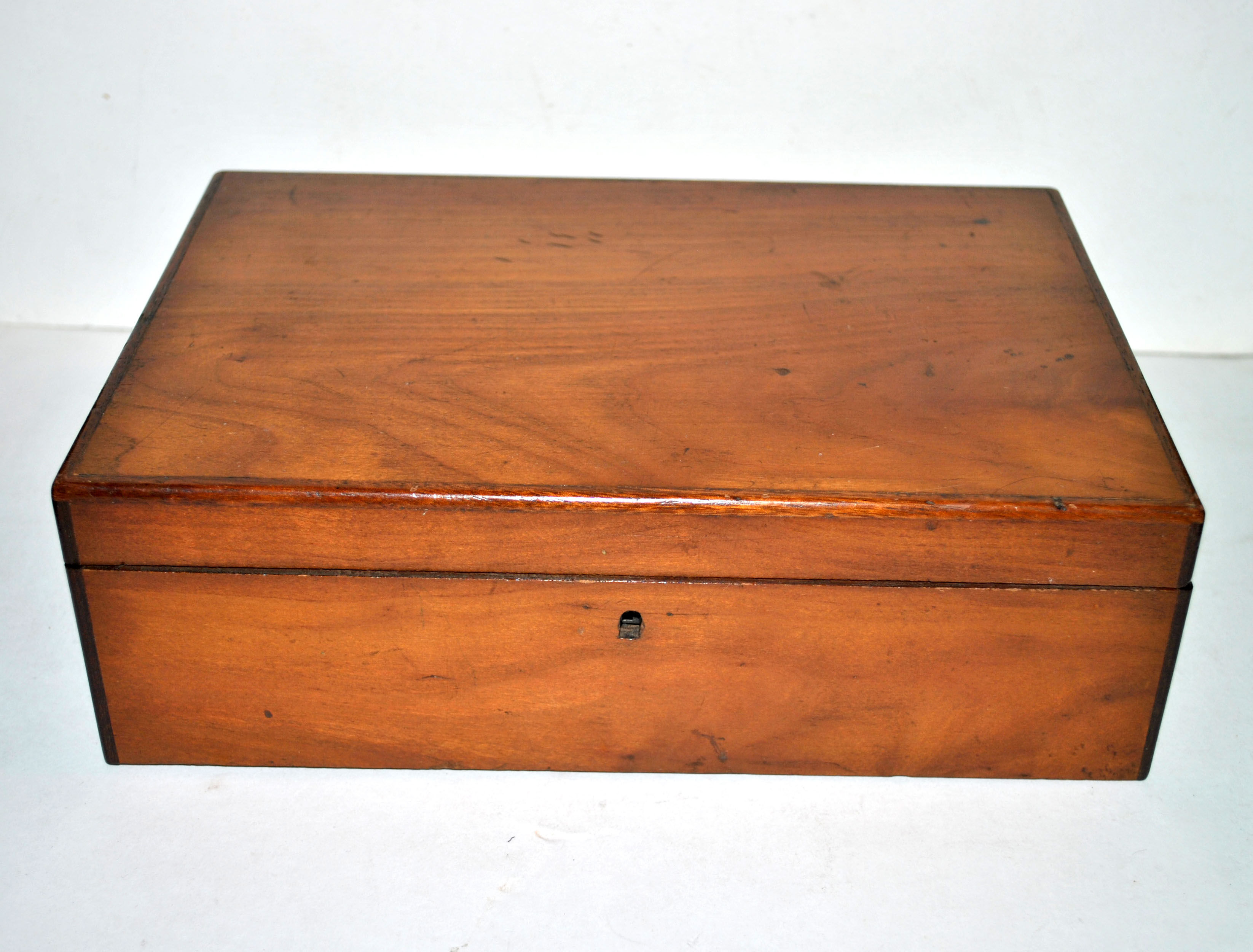 Old walnut box - jewelry or game box 27x19x8