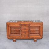 Art Deco French Marble Credenza or Sideboard