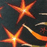 Large vintage tapestry signed elbe, peacock or phoenix 1970