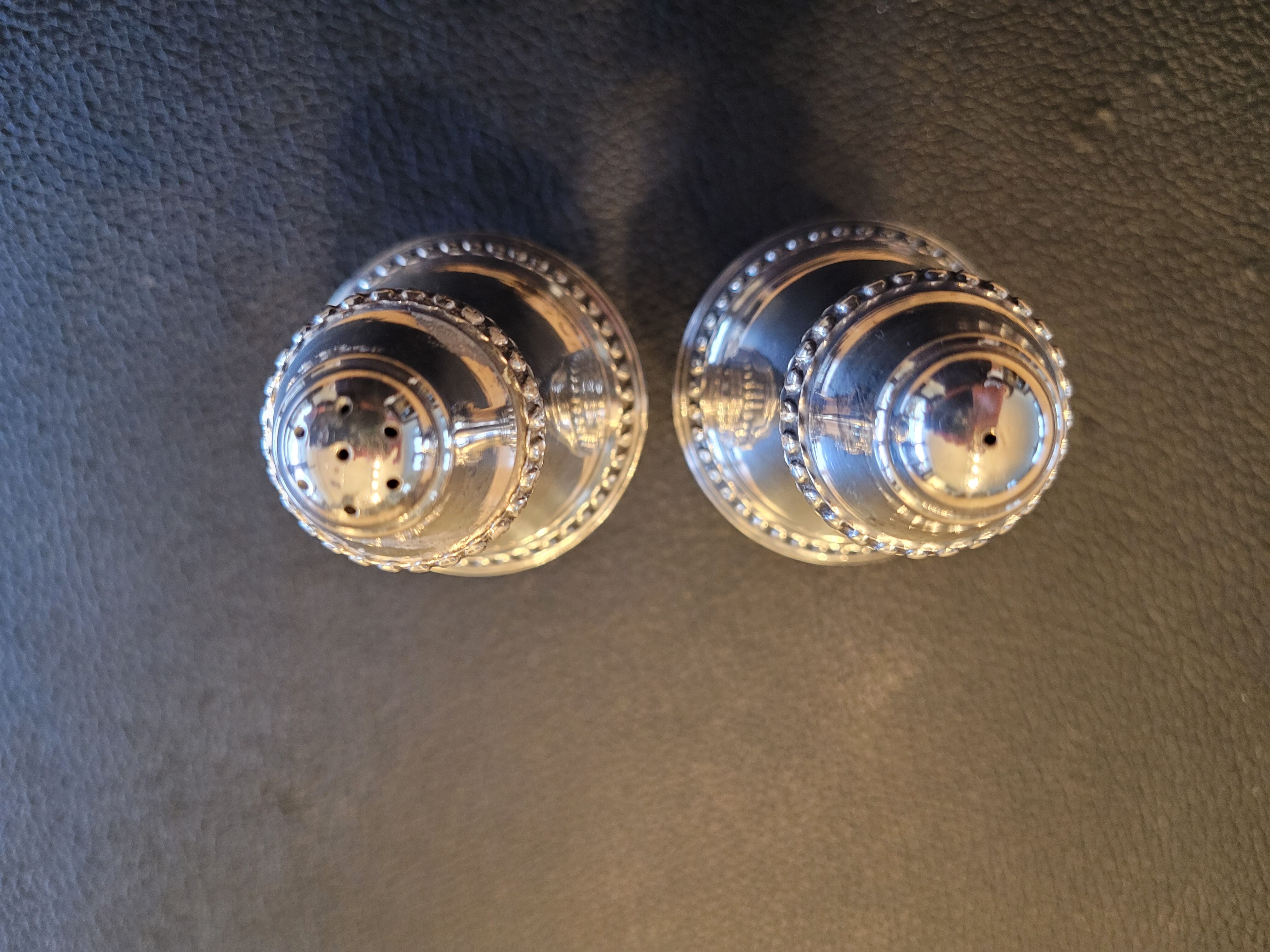 Silver salt and pepper shakers