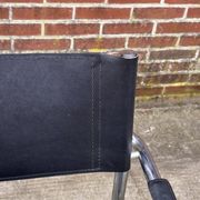 Set of 4 bauhaus cantilever chairs black leather and chrome design 80's