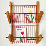 Wood and metal mail rack