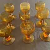 Amber bubble foot glasses