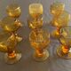 Amber bubble foot glasses