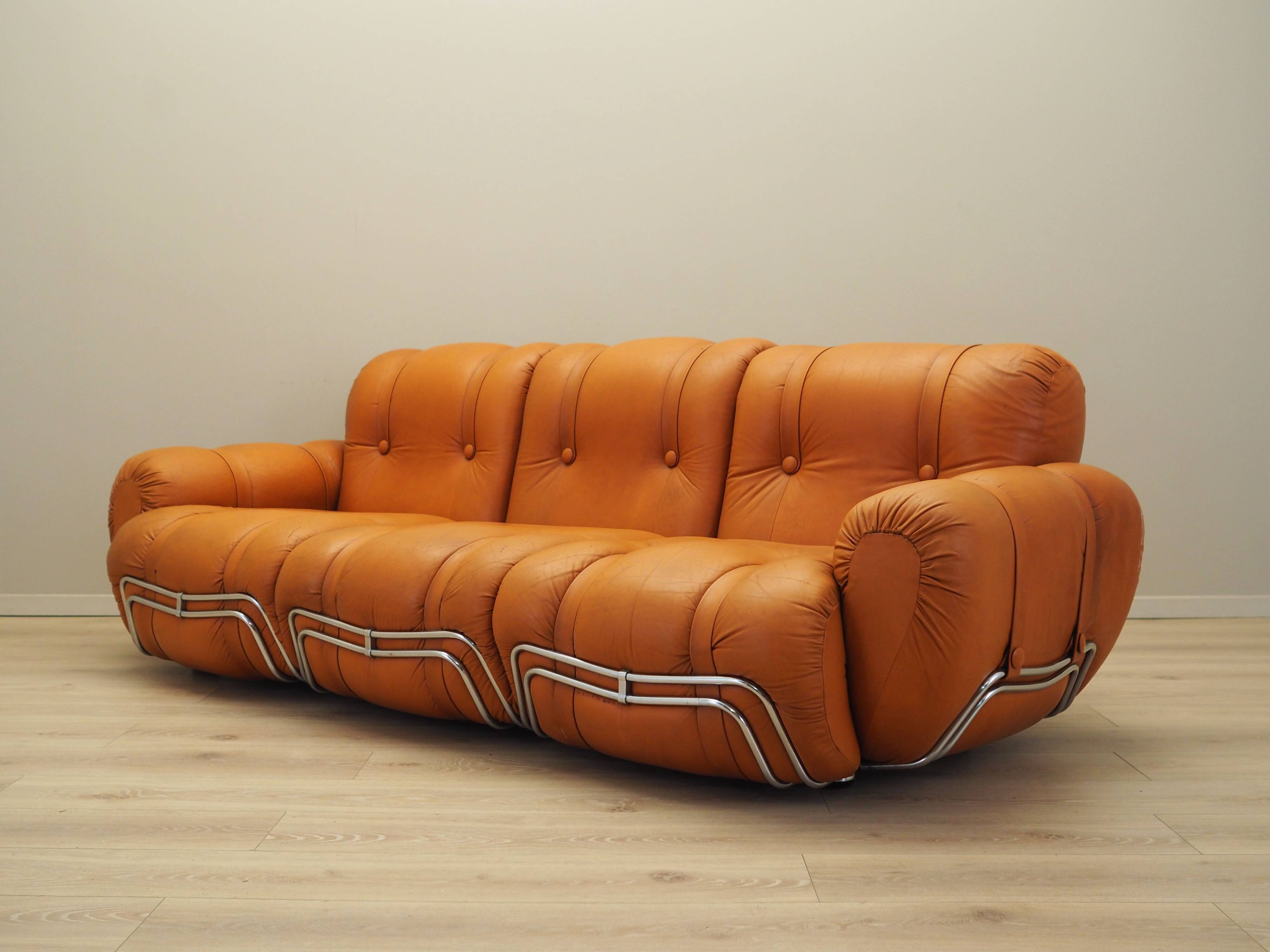 Orange sofa, Space Age design, 1960s, production: Italy