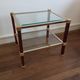 Roche Bobois coffee table in wood, brass and 70s glass