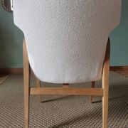 Scandinavian armchairs by Roger Landault in white.