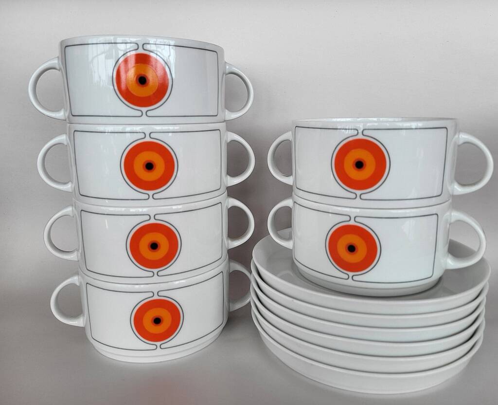 Thomas (Rosenthal) Eclipse Soup Bowl with Saucer Set of 2