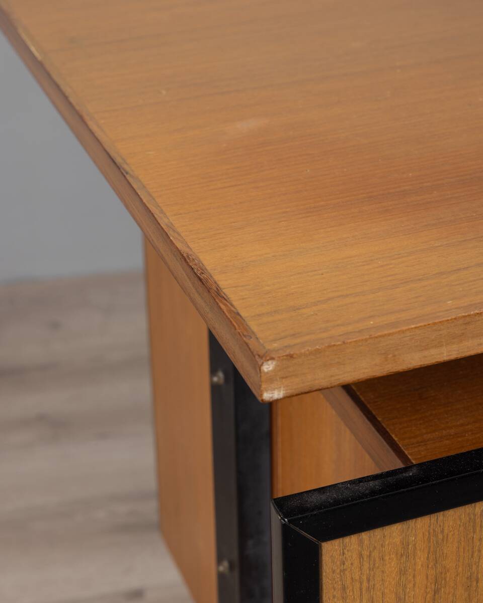 Vintage 1960s wooden desk and chair set italian design