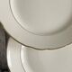 6 antique beige earthenware dinner plates with gold trim by Villeroy and Boch.