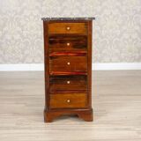 Small Biedermeier Mahogany Wood & Veneer Dresser with Marble Top, 1930s