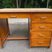 Bureau américain en bois avec 5 tiroirs