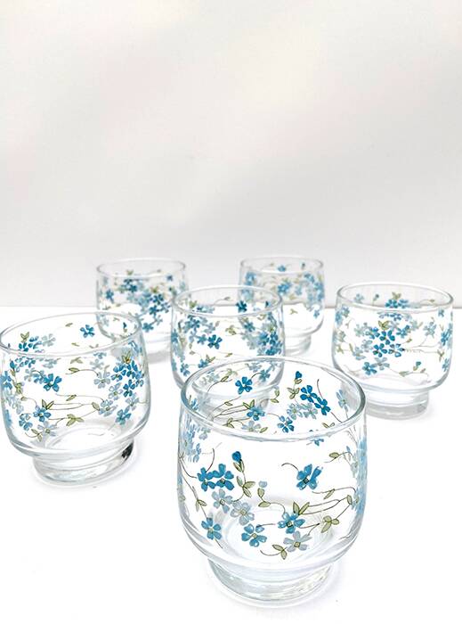 6 forget-me-not glasses