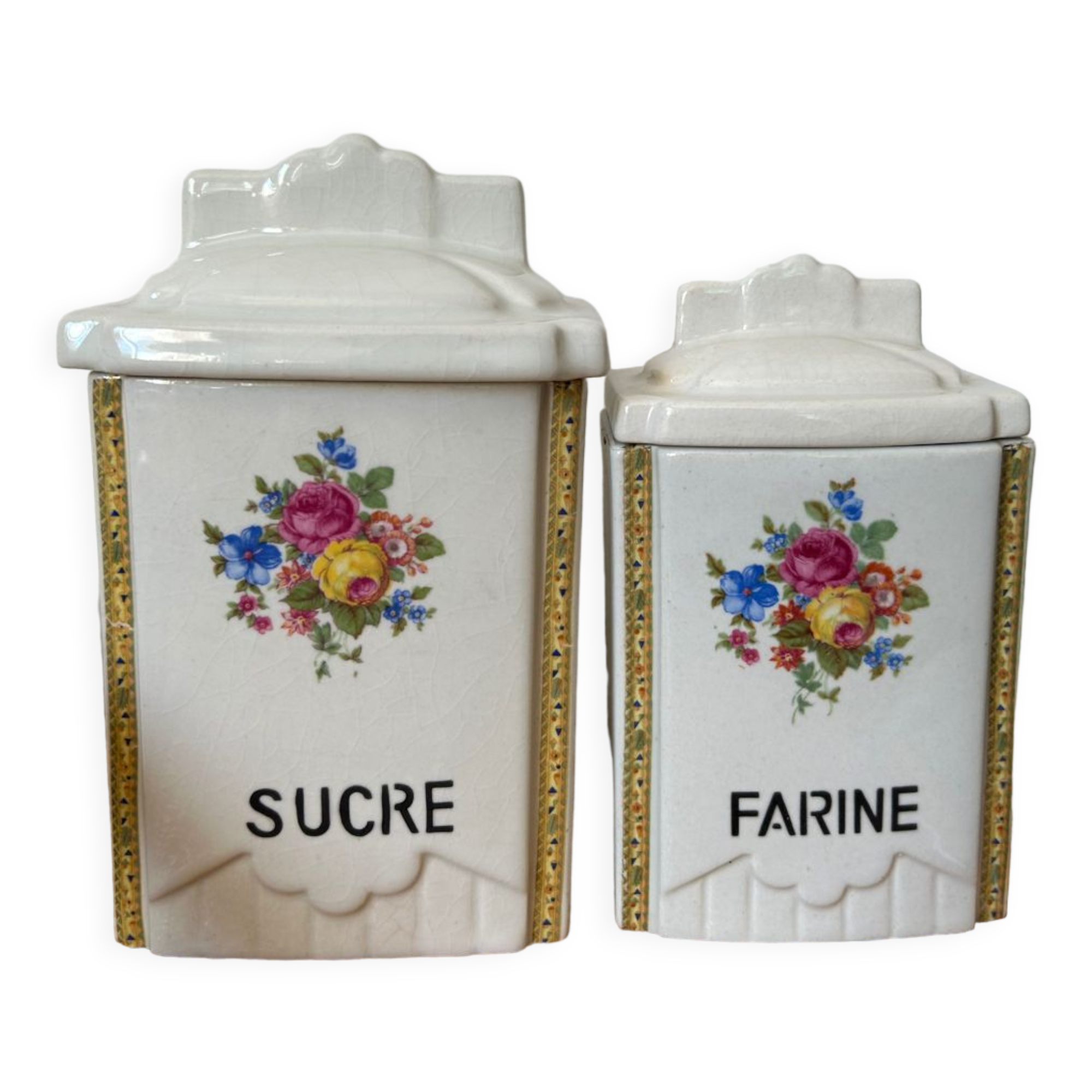 Duo vintage spice jars