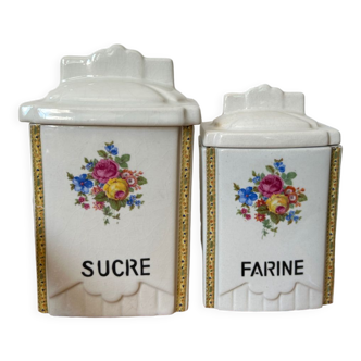 Duo vintage spice jars