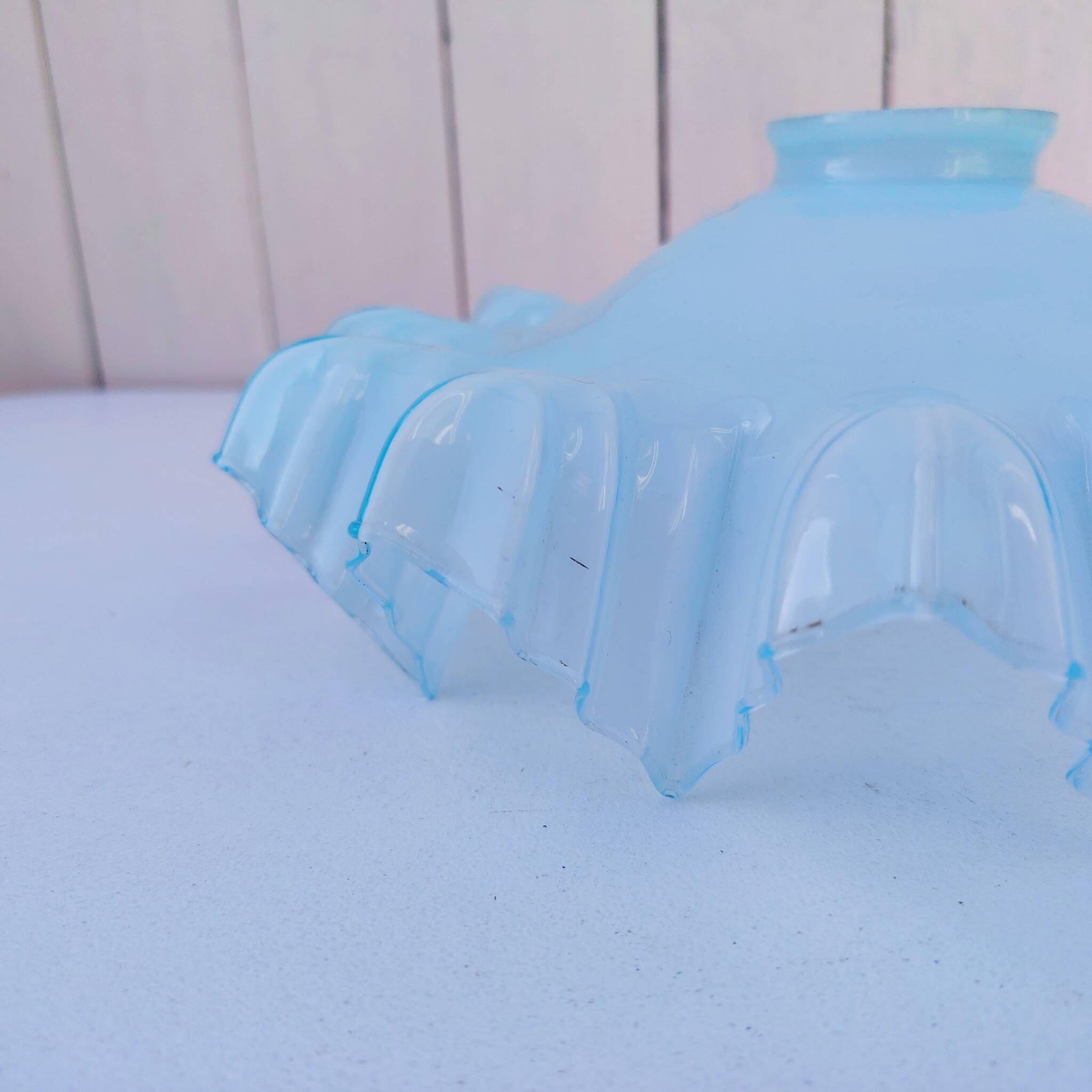 Vintage Blue Opaline Chandelier Lampshade Design