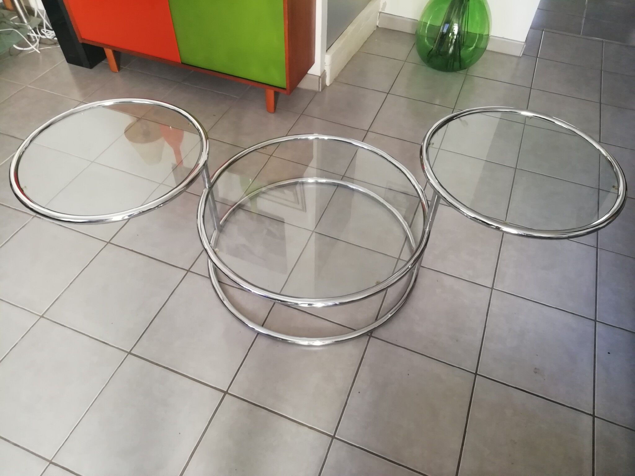 Glass coffee table years 70