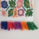 Old folk Romanian floral decorative towel with tassels, table runner, with rich cross stitched design made on home handmade cotton fabric