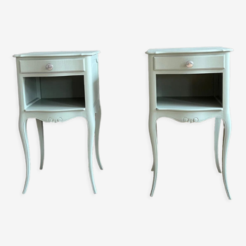 Pair of gray green bedside tables