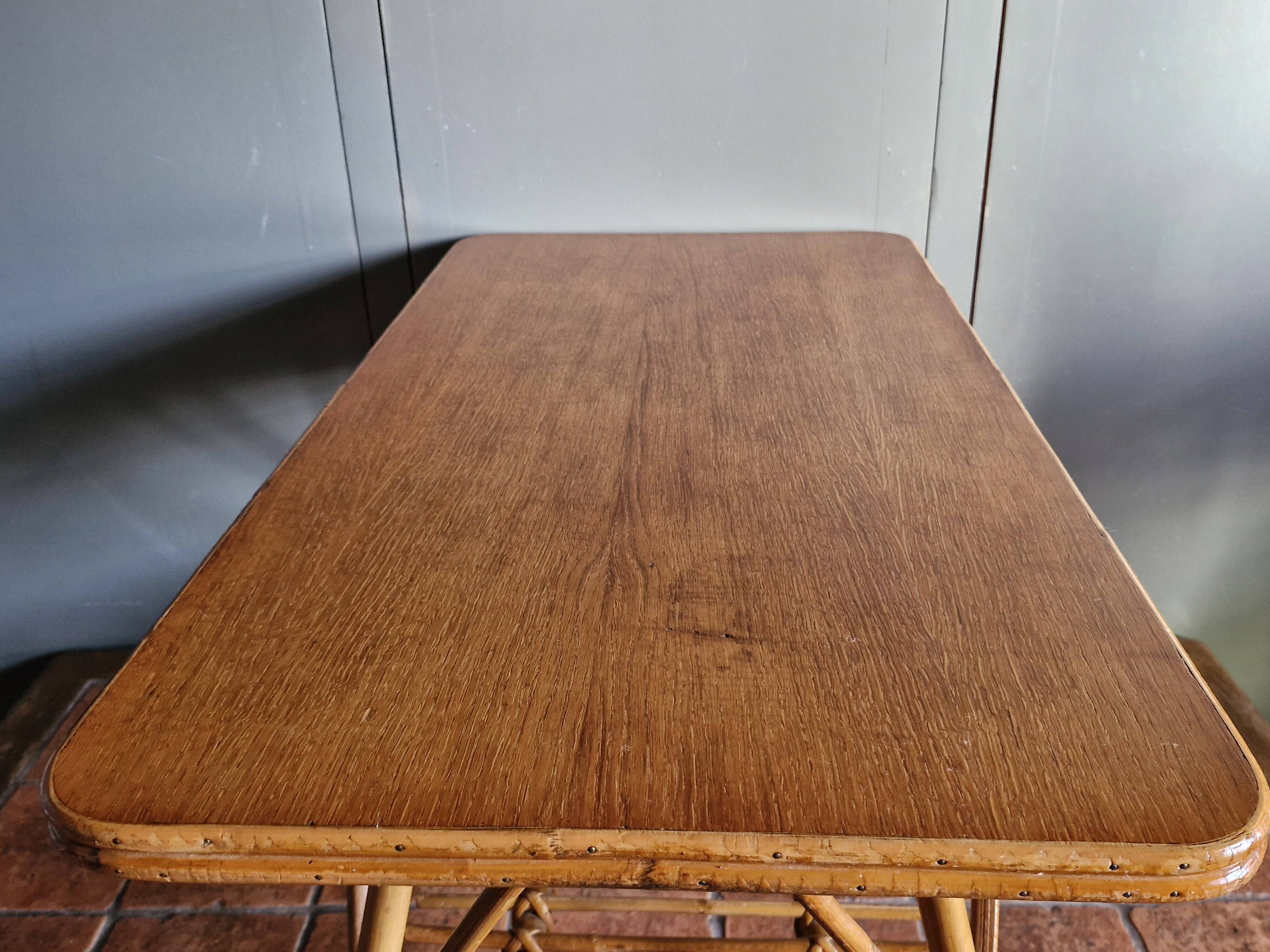 Vintage coffee table - Bamboo & Rattan - 1950s/60s