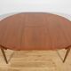 Table à manger en teck des années 50 et chaises par Hans Olsen pour Frem Røjle, Danemark, années 1960, ensemble de 5.