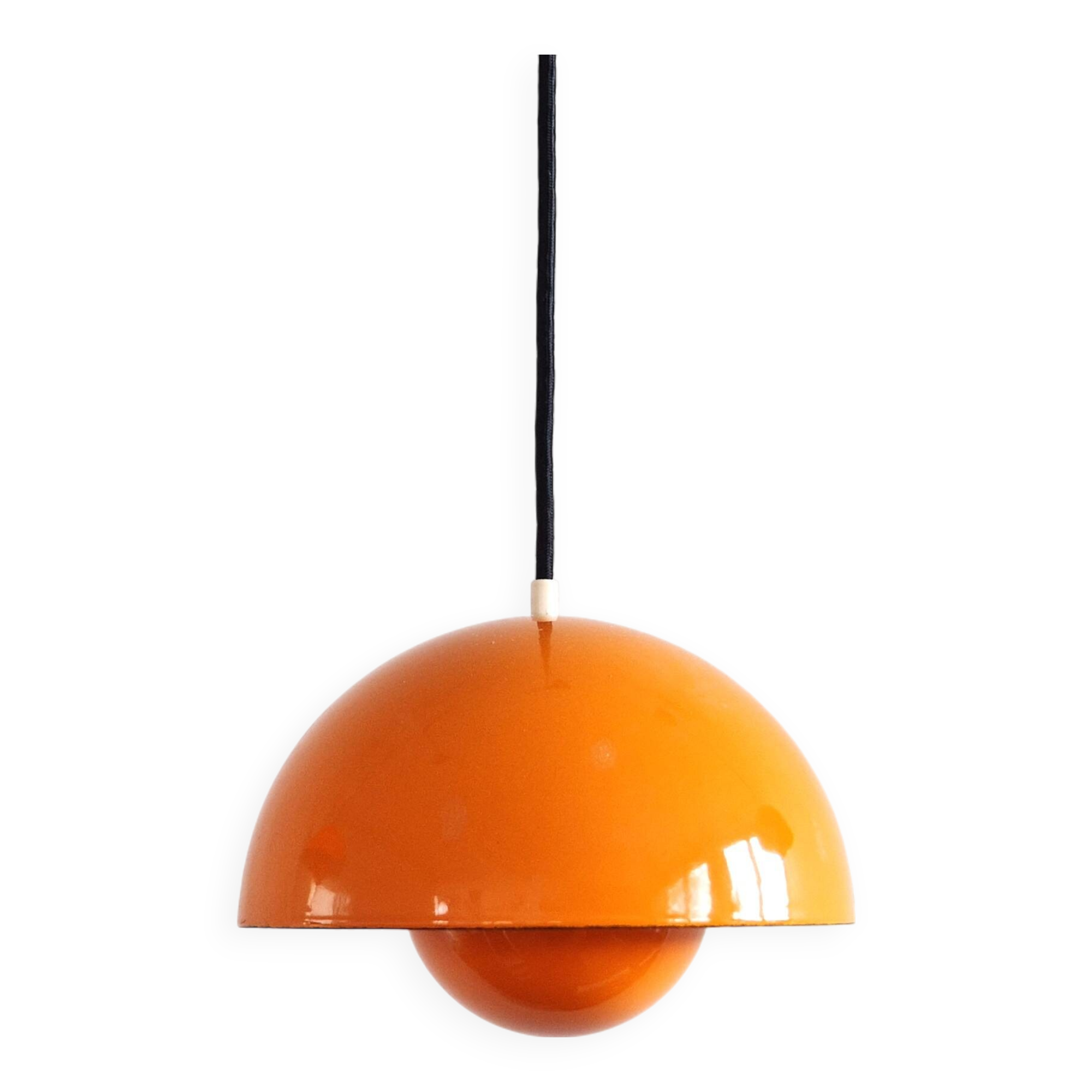 Orange Flowerpot pendant lamp by Verner Panton for Louis Poulsen, Denmark 1
