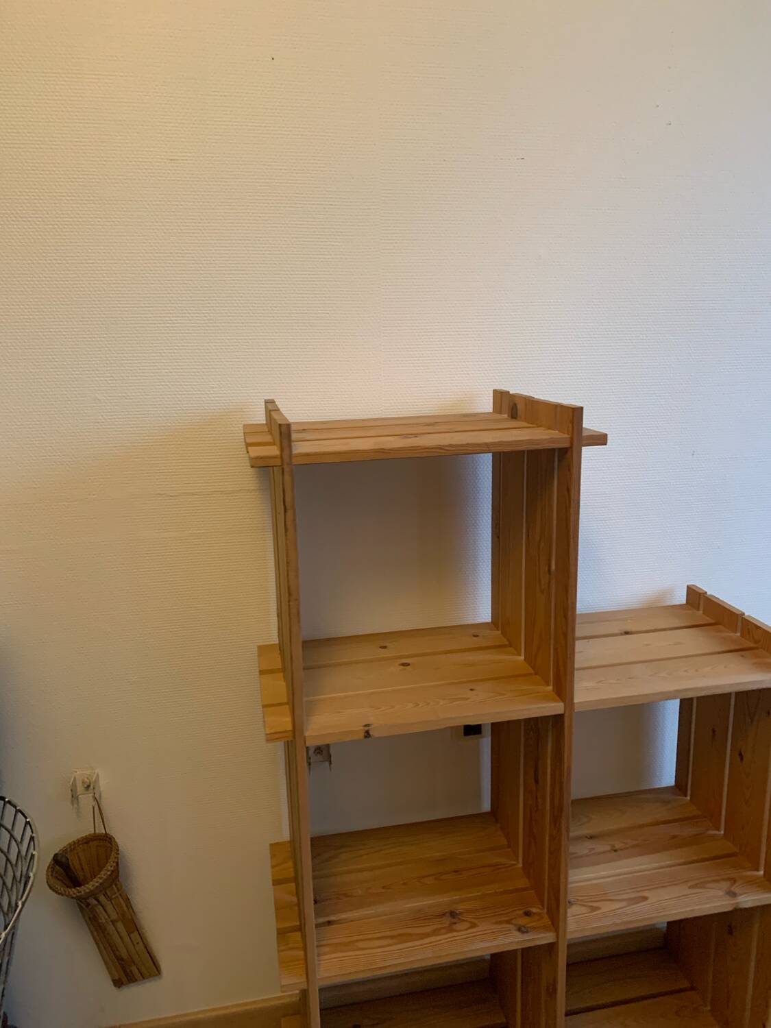 Vintage Mountain Pine Staircase Bookcase Circa 1980