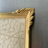 Vintage art deco style metal gold colored picture frame brass 14.5 cm x 11.5 cm convex glass