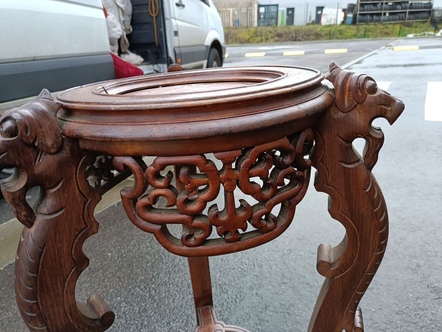 Sellette ancienne table d'appoint plateau marbre