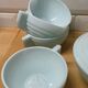Coffee service in opaline in 1950s Art Deco style.