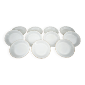 Lot de 11 assiettes à entremets Limoges France Jammet Seignolles