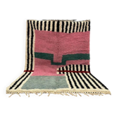 Tapis tissé à la main 100x200 cm, laine, multicolore, Maroc