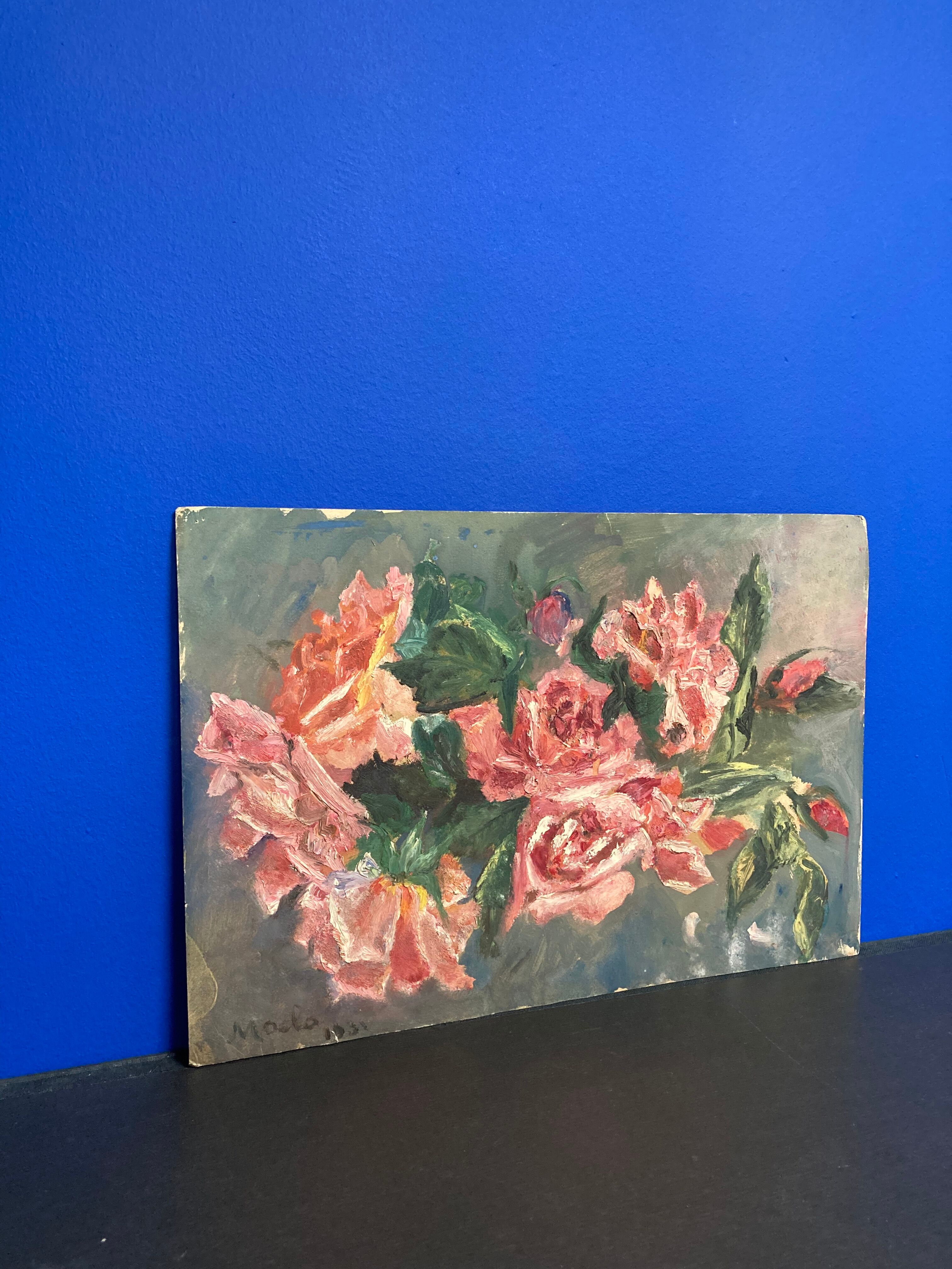 Vintage rose painting