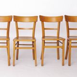 Set of 4 Vintage Frankfurter Chairs, 1960s German Dining Chairs, Beech Wood