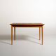 Scandinavian extendable teak and beech dining table, 1950s-60s