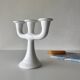 Chandelier with 3 branches in white ceramic Guldkroken Sweden – Vintage