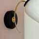Vintage globe wall lamp in white opaline