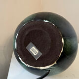 Vintage 1970s green and black ceramic lamp base