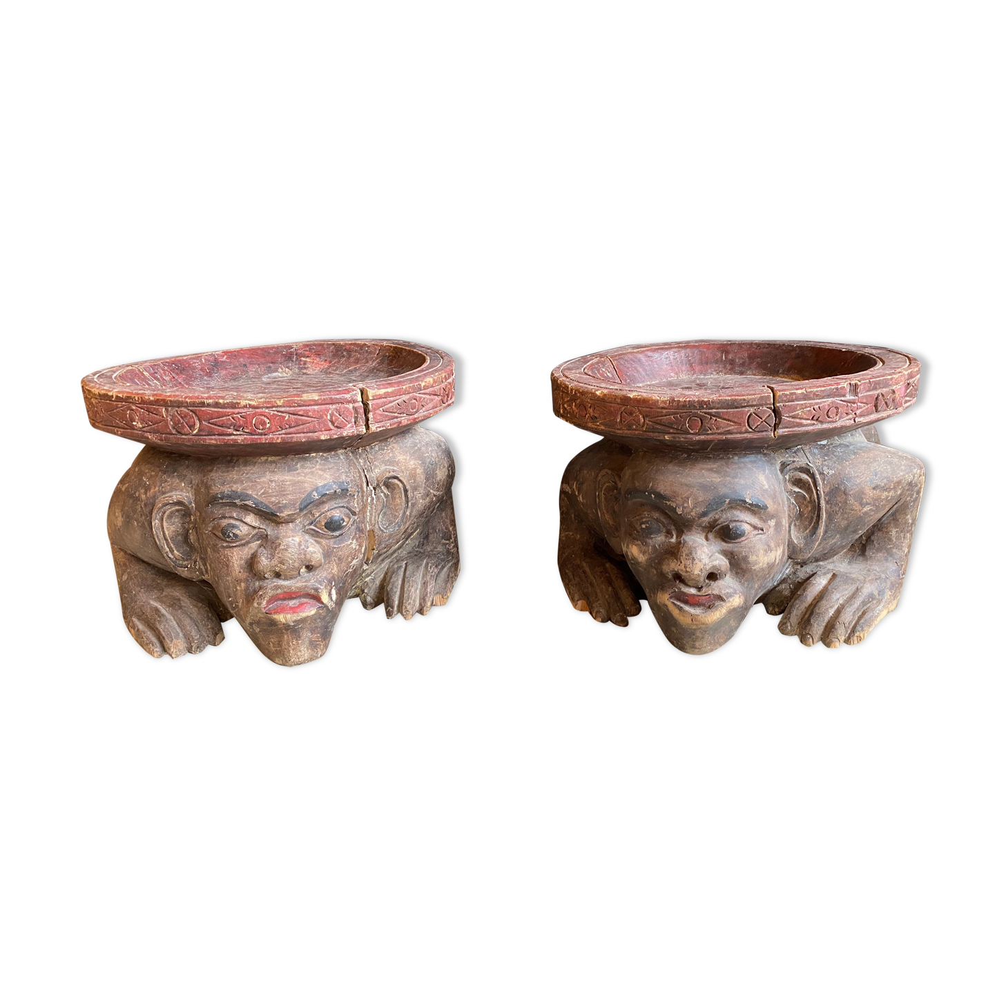 Pair of African stools