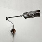 Mid-century Hollywood Regency chrome wall lamp by Florian Schulz for Interline, 1970s.