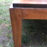 Italian walnut and marble coffee table