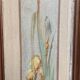 Pair of Art Nouveau Decorative Panels with Purple and Yellow Irises. Work